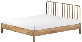 Łóżko dwuosobowe z litego drewna dębowego bez stelaża 180x200 cm w naturalnym kolorze Olive Spindle – Vipack