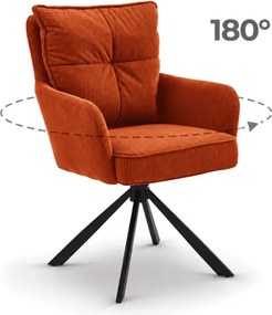 Designerskie krzesło obrotowe Foamy – sztruks, czarne nogi do jadalni i salonu
