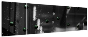 Abstrakcyjny obraz - zielone kulki (170x50 cm)