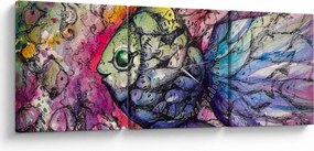 Obraz - Kolorowa rybka (z zegarem) (90x30 cm)