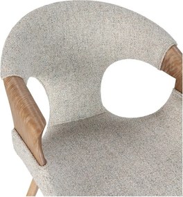 Beżowe tapicerowane fotele jadalniane zestaw z podłokietnikami 2 szt. Elif – MOME