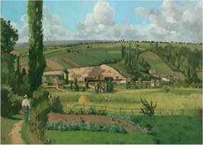 Obraz na szkle - Camille Pissarro, Landscape at Les Pâtis, Pontoise, reprodukcje (70x50 cm)