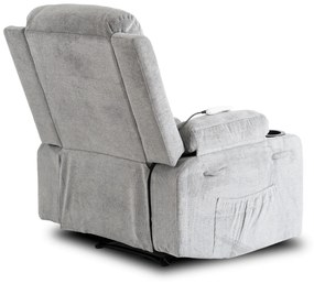 Fotel Masujący BOX 2 Rozkładany z Podnóżkiem Szary Nowoczesny