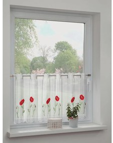 Biała firanka 155x45 cm Poppies – Sehlbach