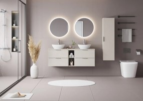 Kaszmirowy Zestaw do Łazienki 140cm Szafka Regał Blat Pile