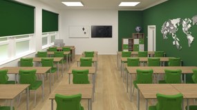 Biurko dla nauczyciela z zamykaną na klucz szafką Blox