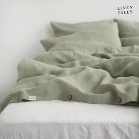 Jasnozielona lniana pościel dwuosobowa 200x220 cm – Linen Tales