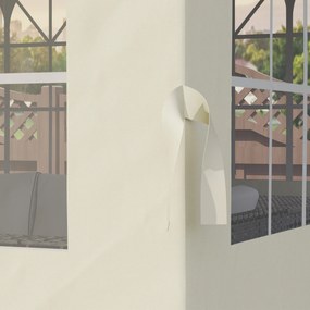 Outsunny Panele boczne do pawilonu, 4 elementy do ogrodowego namiotu, z zamkiem błyskawicznym, 3 x 4 m, kremowe | Aosom PL