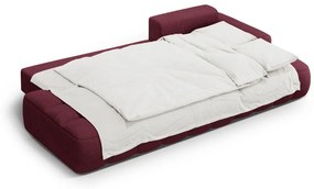 Bordowy rozkładany/ze schowkiem narożnik (prawostronny/z szezlongiem) Linz – Cosmopolitan Design