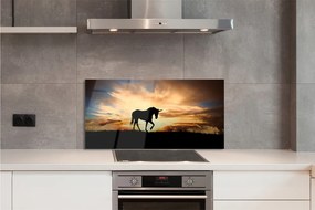 Szkło do Kuchni na Ścianę Jednorożec w Złotej Godzinie