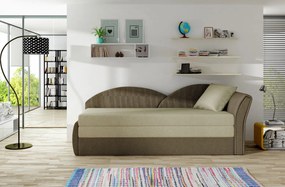 Sofa rozkładana z funkcją spania AGA brązowa/beżowa prawa ELTAP