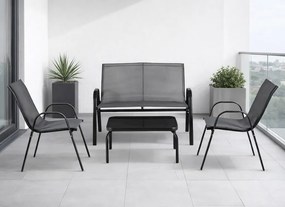 Zestaw mebli ogrodowych Rivo 4-osobowy na balkon i taras, kolor szary