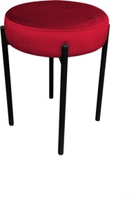 Taboret DIOR stelaż metalowy tkanina Welur : Kolor Stelaża - Czarny , Kolor tkaniny - VELVET - MG31, Typ tkaniny - Velvet