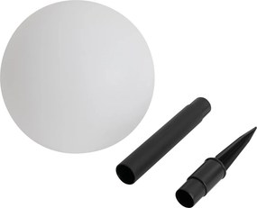 Zestaw 3 białych lamp podłogowych zewnętrznych z wbudowanymi diodami LED solarnymi IP44 - Ludger