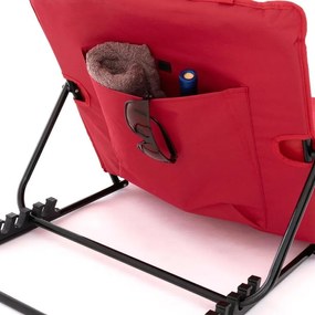 Regulowana podkładka plażowa z oparciem, czerwona, 2 sztuki