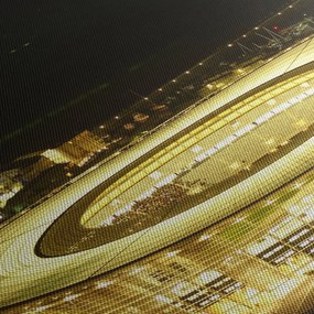 Obraz - stadion piłkarski (z zegarem) (90x30 cm)