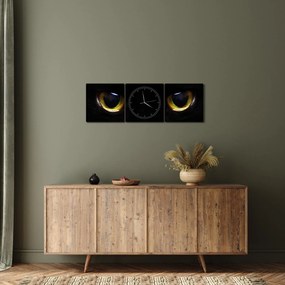 Obraz - Kocie oczy (z zegarem) (90x30 cm)