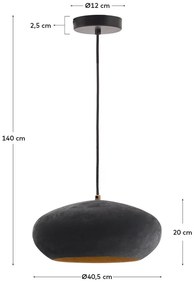 Czarna lampa wisząca z metalowym kloszem ø 30 cm Inda – Kave Home