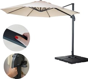 Parasol świetlny MCW-A96 IV okrągły,  kremowy ze stojakiem