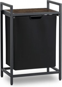 Kosz na Pranie KAI 65L z Półką Dąb Rustykalny/Czarny Nowoczesny Loft