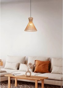 Metalowa lampa wisząca w naturalnym kolorze z kloszem plecionki papierowej ø 35 cm Rosalie – Reality