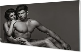 Panel szklany do Kuchni Para: Kobieta i Mężczyzna