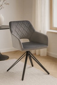 Szare krzesło z funkcją obracania o 360 stopni A6-W01