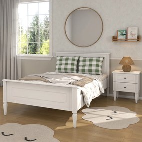 Łóżko młodzieżowe w stylu prowansalskim Ines 120x200 białe