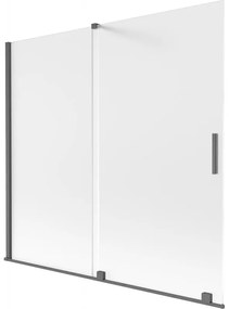 Mexen Velar parawan nawannowy 2-skrzydłowy rozsuwany 170 x 150 cm, szron, gun gray szczotkowany - 896-170-000-31-66