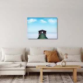 Obraz na szkle domu nad morzem (70x50 cm)