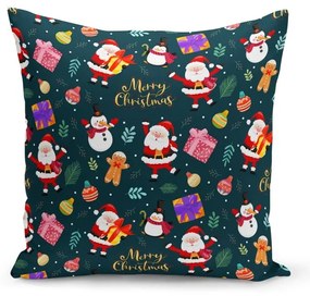 Niebieska świąteczna poszewka na poduszkę Kate Louise Christmas Noel, 43 x 43 cm