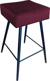 Hoker MAX krzesło barowe tkanina Welur podstawa metalowa : Kolor nogi - Czarna stożek, Kolor tkaniny - VELVET - MG02, Typ siedziska - Siedzisko stałe