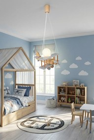 Szara lampa wisząca dla chłopca samolot - S199 E0-S62