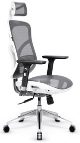 Fotel ergonomiczny Diablo V-Basic, biało-szary