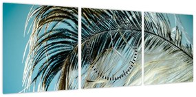 Obraz pióra (z zegarem) (90x30 cm)
