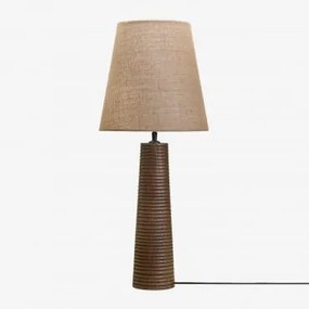 Lampa Stołowa Z Drewna Mango Malva ↑40 Cm & 30 Cm Alidara - Sklum