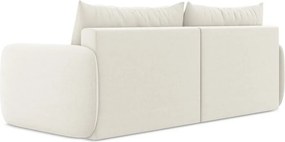 Kremowa aksamitna rozkładana/ze schowkiem sofa 238 cm Kalena – Makamii