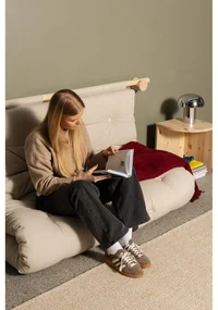 Lniana rozkładana sofa w naturalnym kolorze 135 cm Hooked – Karup Design