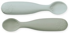 Łyżeczki dla dzieci z silikonu w kolorze khaki/jasnoniebieskie zestaw 2 szt. Olive Mix – Cam Cam Copenhagen