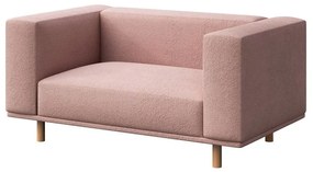 Różowy fotel z materiału bouclé Kukumo – Ame Yens