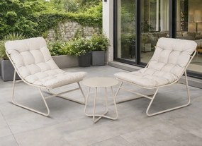 Zestaw mebli ogrodowych na balkon i taras Nivo 072 - 2 fotele i stolik, kolor beżowy