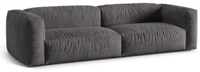 Szara aksamitna sofa modułowa 320 cm Martina – Micadoni