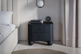 Zestaw szafek nocnych Vesper 56 cm - czarny / czarne uchwyty / nogi kule