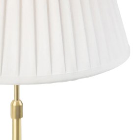 Lampa stołowa regulowana złota/mosiądz klosz plisowany kremowy 35cm - Parte klasyczny/Antyczny Oswietlenie wewnetrzne