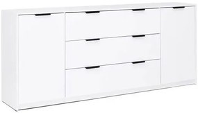 Długa biała komoda z szufladami połysk E9-G23