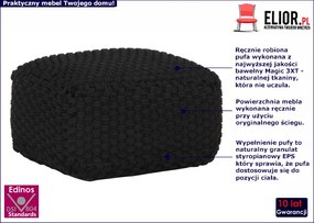 Pufa czarna bawełniana kwadratowa - Momo