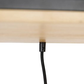 Industrialna lampa wisząca czarna z drewnem 5-świateł - Shelf