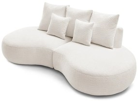 Biała sofa z materiału bouclé 260 cm Saint-Germain – Bobochic Paris