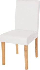 Krzesło do jadalni Littau,  biały mat, jasne nogi