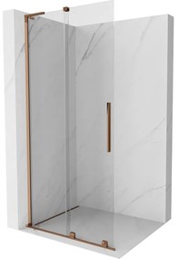 Mexen Velar L ścianka prysznicowa rozsuwana Walk-in 120 x 200 cm, transparent 8 mm, różowe złoto - 871-120-003-03-60
